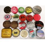 A group of 20 empty field sport air gun pellet collectors tins.