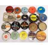 A group of 20 collectors tins partially filled with field sport air gun pellets.