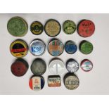 A group of 18 smaller empty field sport air gun pellet collectors tins.