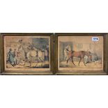 A pair of early 19th century framed engravings of horses dated 1822 after Henry Alken. Frame size 30