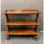 A large early 19th century mahogany three tier buffet trolley, 152 x 51 x 114cm.