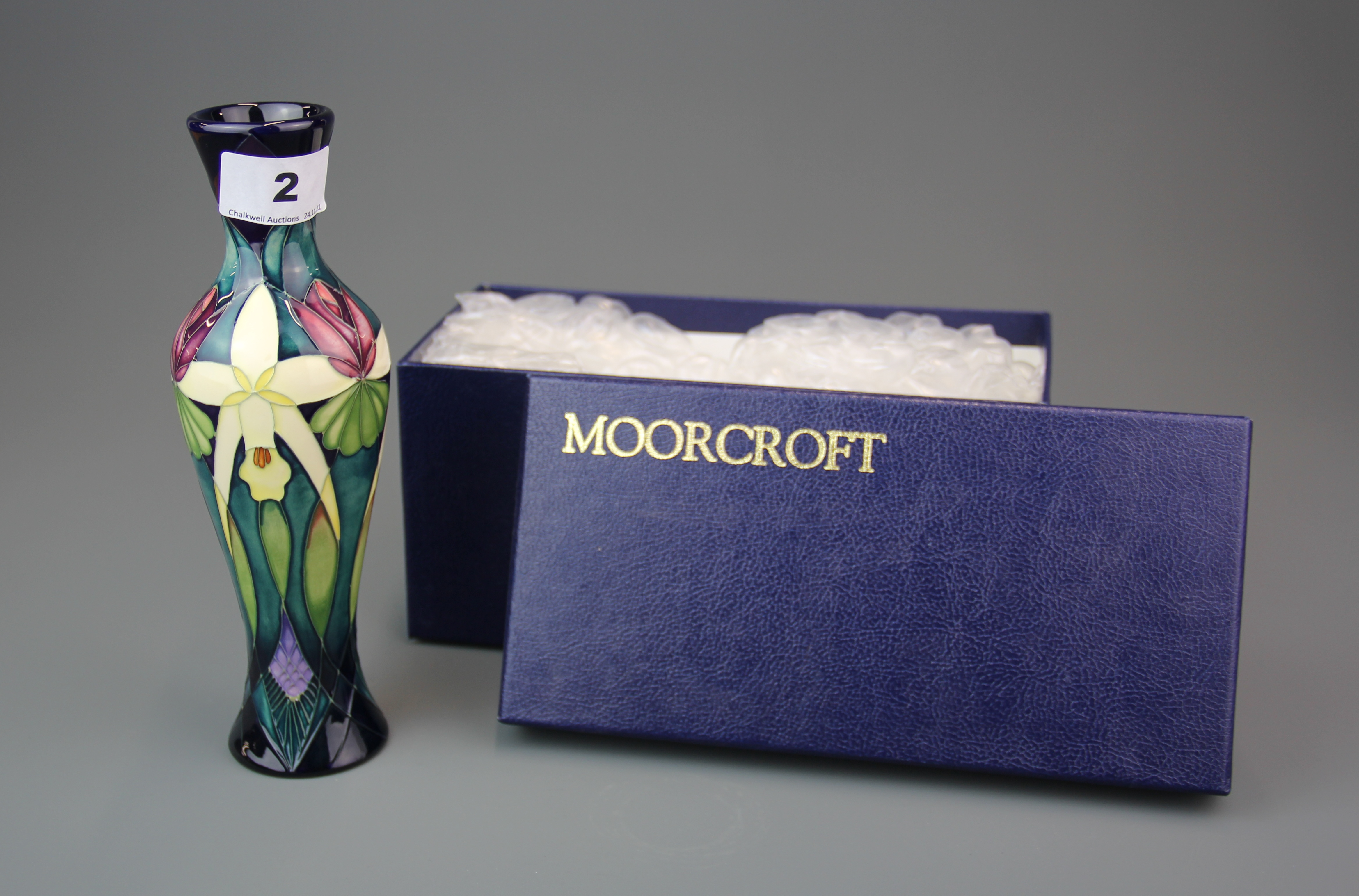 A Moorcroft 'Daffodil' pattern vase 2011, numbered 205 and signed by the artist (with box), H. - Image 4 of 4