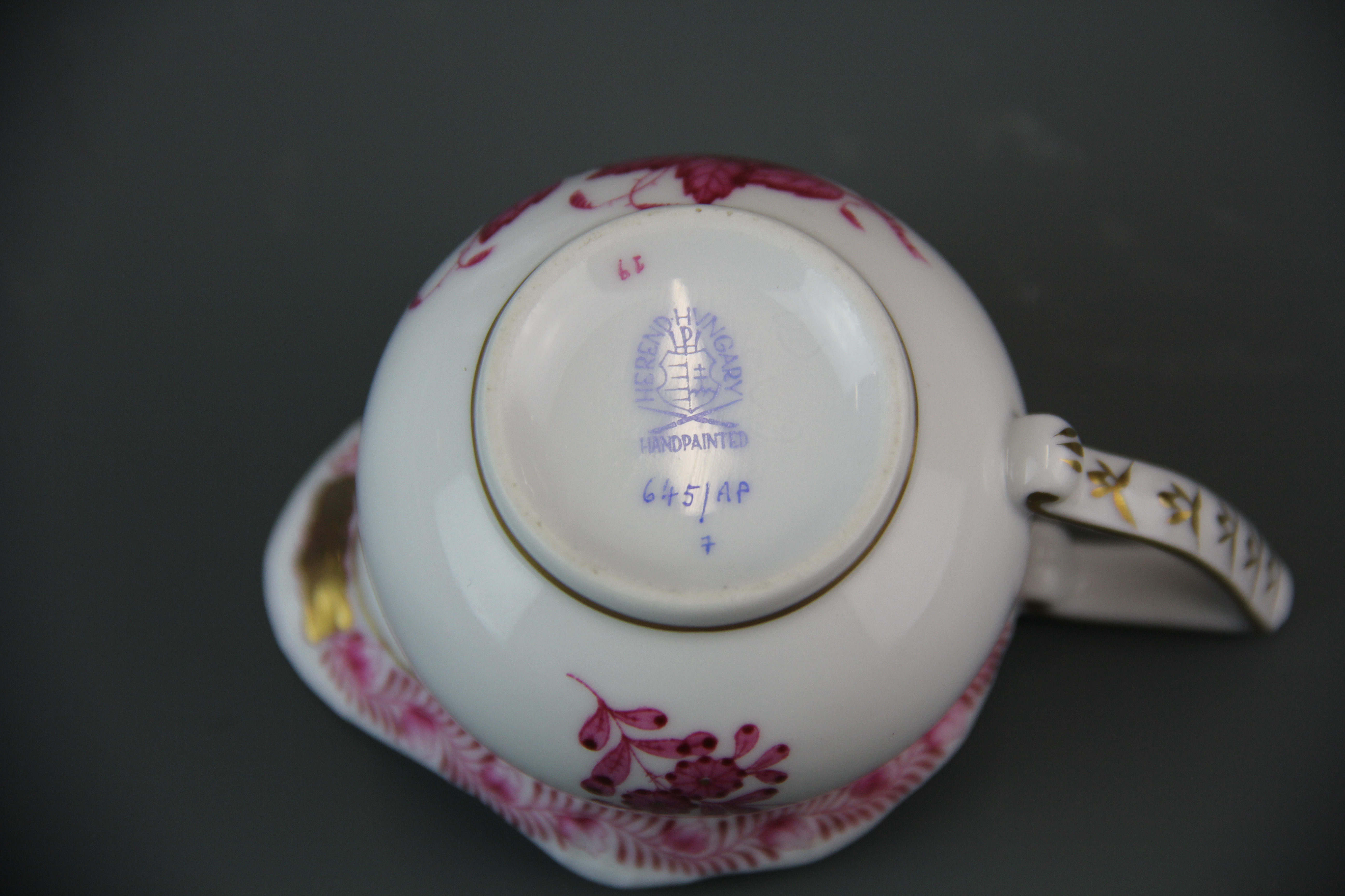 A very fine Herend hand painted porcelain tea for two. - Image 3 of 3