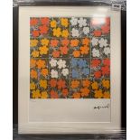 Andy Warhol,Framed Flowers print. Andy Warhol Copyright impressed dry stamp to corner, frame size 58