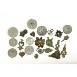 A collection of early Roman items, including soldiers buttons etc.