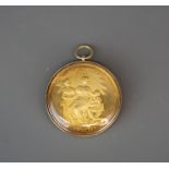 A 15ct gold mounted Masonic medal, Dia. 4cm.