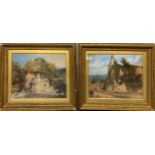 A pair of 19th century watercolour enhanced lithographs, frame size 55 x 48cm.