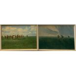 Two framed 1960's Bozdi prints of horses, largest frame size 80 x 55cm.