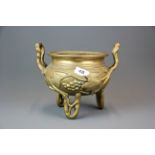 An early 20th century Chinese bronze censer, H. 21cm.