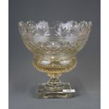 A Georgian cut crystal centrepiece, Dia. 23cm.