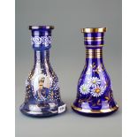 Two Bohemian glass vases, H. 27cm.