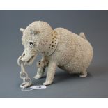A rare 18th century Creamware Pottery jug and lid of a chained bear, c. 1740-50, probably