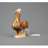 A Chinese glazed porcelain figure of a cockerel, H. 10cm. Provenance: Tek Sing Cargo, purchased from