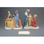 Two rare Capodimonte porcelain figures signed R. Guidolin depicting ancient forms of medicine, one