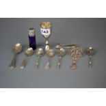 A group of hallmarked silver items.