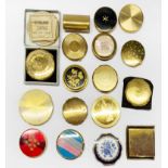 A collection of vintage compacts.