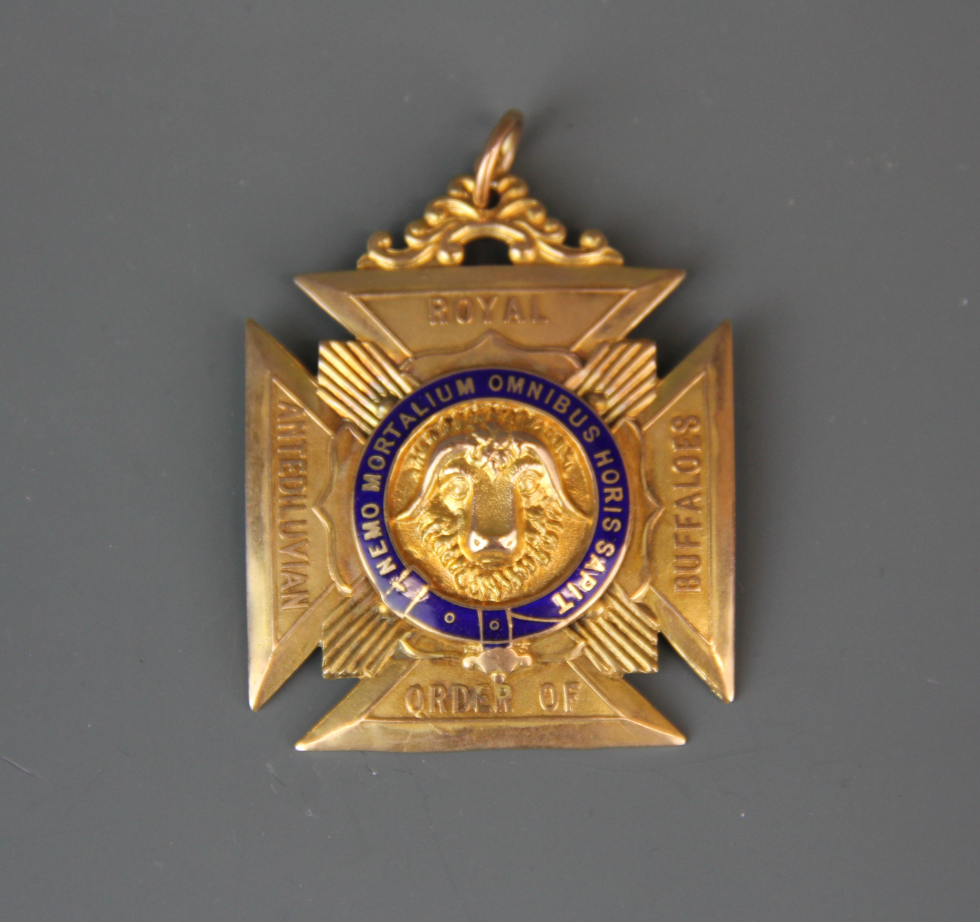 A 9ct gold RAOB medal.