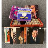 A large quantity of pop and rock LP records.
