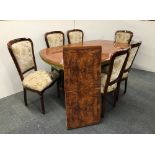 An Italian design extendable table and six chairs, L. 182cm. Extended 227cm.