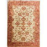 A Kashmiri silk mix rug, 203 x 153cm.
