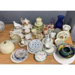 A small group of Royal Albert Old Country Roses and other china items.