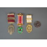 A group of silver gilt Masonic and other medals etc.