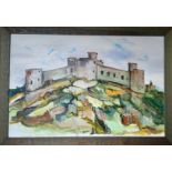 Myrna Higgins, "Harlech Castle", oil on canvas, 84 x 60cm, c. 2016. Harlech Castle. UK shipping £