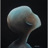 Roland-Henrich Gotschik, "Child's Head", 90 x 90cm, c. 2021. The work is started from the desire