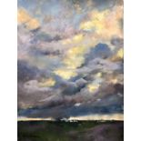 Kim Eshelman, "Storm impression", 22 x 30cm, c. 2019. This brooding and dramatic cloudscape also