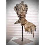 Obinna Adiele, "Nwanyi di nma (Virtuous woman)", steel wires and balls, 48 x 43 x 78cm, 14.3kg.