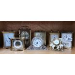 A group of mixed quartz clocks.