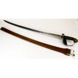 A 19th century Navy Officers dress sword with oak leaf wreath to hilt, indicating early 19th