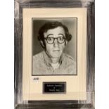 Autograph interest: Framed autograph of Woody Allen (American, November 1935- Present).