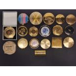 A collection of vintage compacts.