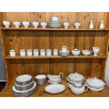 An extensive (eight settings) Wedgwood Amherst pattern dinner tea and coffee set.
