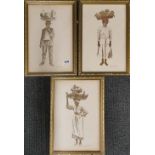 Three framed Patrick R Hope three gilt framed West Indian subjects, frame size 27 x 39cm.