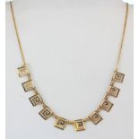 A 14ct yellow gold necklace, L. 40cm. Approx. 5gr.