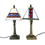A pair of Tiffany style table lamps, H. 36cm.