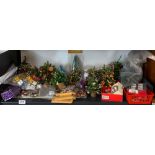 A quantity of dolls house Christmas related items and decorations.