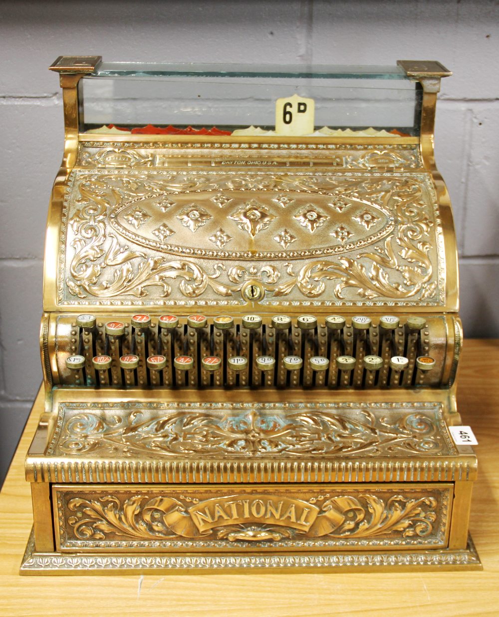 A superb 19th century National Cash Register Company, Dayton, Ohio, USA bronze cash register. 44 x