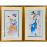 A pair of pencil signed limited edition serigraphs 457 and 456/750 by Zule Moskowitz (