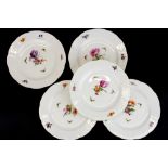 A set of five hand painted KPM porcelain desert plates, Dia. 21.5cm.