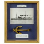 A PRESENTATION/LAUNCHING ANCHOR COMMEMORATING THE GERMAN GUNBOAT S.M.K. BT EBER, CIRCA 1903