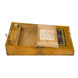 A LATE 19TH CENTURY OAK PORTABLE WRITING SLOPE, MADE FROM TIMBERS OF LORD NELSON’S FLAGSHIP