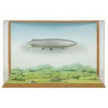 AN INTERESTING MODEL DIORAMA OF THE R101 AIRSHIP AS DEPICTED IN CIRCA 1925