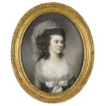 Ø ATTRIBUTED TO HUGH DOUGLAS HAMILTON (1739-1808): Portrait of a lady identified as Dorothea