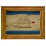 A 19TH CENTURY SAILOR'S WOOLWORK PICTURE