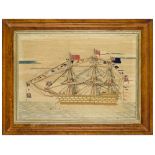 A FINE SAILOR'S WOOLWORK PICTURE, CIRCA 1860