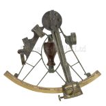 A 7½IN. RADIUS BRASS OVAL PATTERN SEXTANT, CIRCA 1860