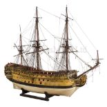 A 1:48 SCALE ADMIRALTY BOARD STYLE MODEL OF THE 100 GUN FIRST-RATE SHIP OF THE LINE ROYAL WILLIAM